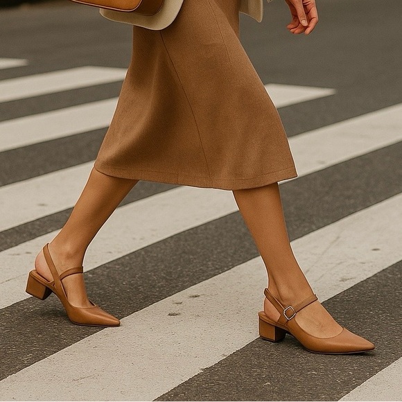 Steve Madden Christyy Tan Slingback Block Heel Pumps Women’s Size 7.5 NWB - Picture 1 of 10